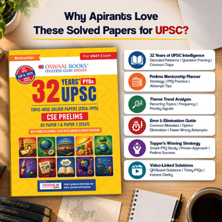 32 Years UPSC CSE Prelims Topic-wise Solved Papers 2026-1995 | Paper 1 & 2 | Exam Intelligence | Smart Revision | Video-Linked Solutions | 2027 Exam