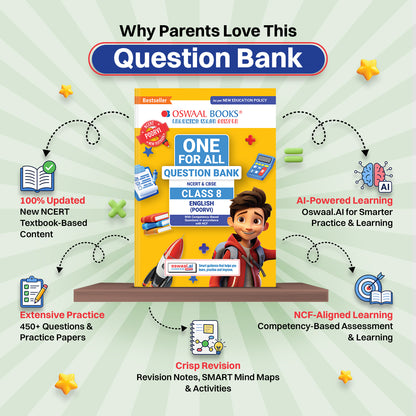 CBSE Class-8 One for All English (Poorvi) For 2026-27 Exam | As Per Latest NCERT & CBSE Syllabus | Chapter-wise Question Bank, Revision Notes, Literature, Grammar & Competency Based Questions
