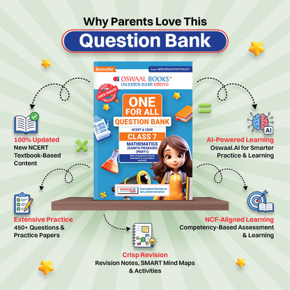 CBSE Class-7 One for All Mathematics (Ganita Prakash) Part-1 For 2026-27 Exam | As Per Latest NCERT & CBSE Syllabus | Chapter-wise Question Bank, Revision Notes, Theory, Solved Examples & Competency Based Questions