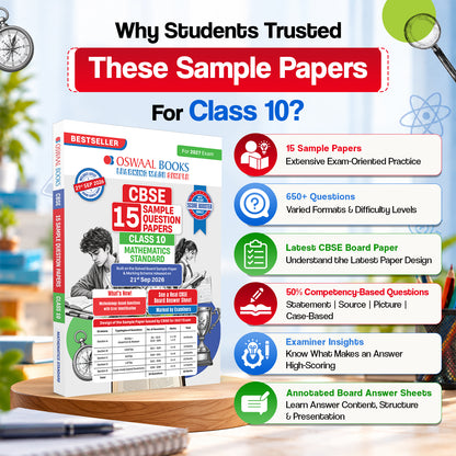 CBSE 15 Sample Question Papers Class 10 Board Exam Mathematics Standard 2026-27 based on latest CBSE SQP dated (21 Sep 2026) | New Questions Typologies With Oswaal AI