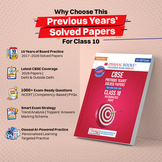 CBSE Previous Years Papers Mathematics Basic, Class 10 | Year-wise (2020-2026) | Latest Syllabus April 2026 | NCERT & Competency-Based Questions | For 2027 Exam | Oswaal AI