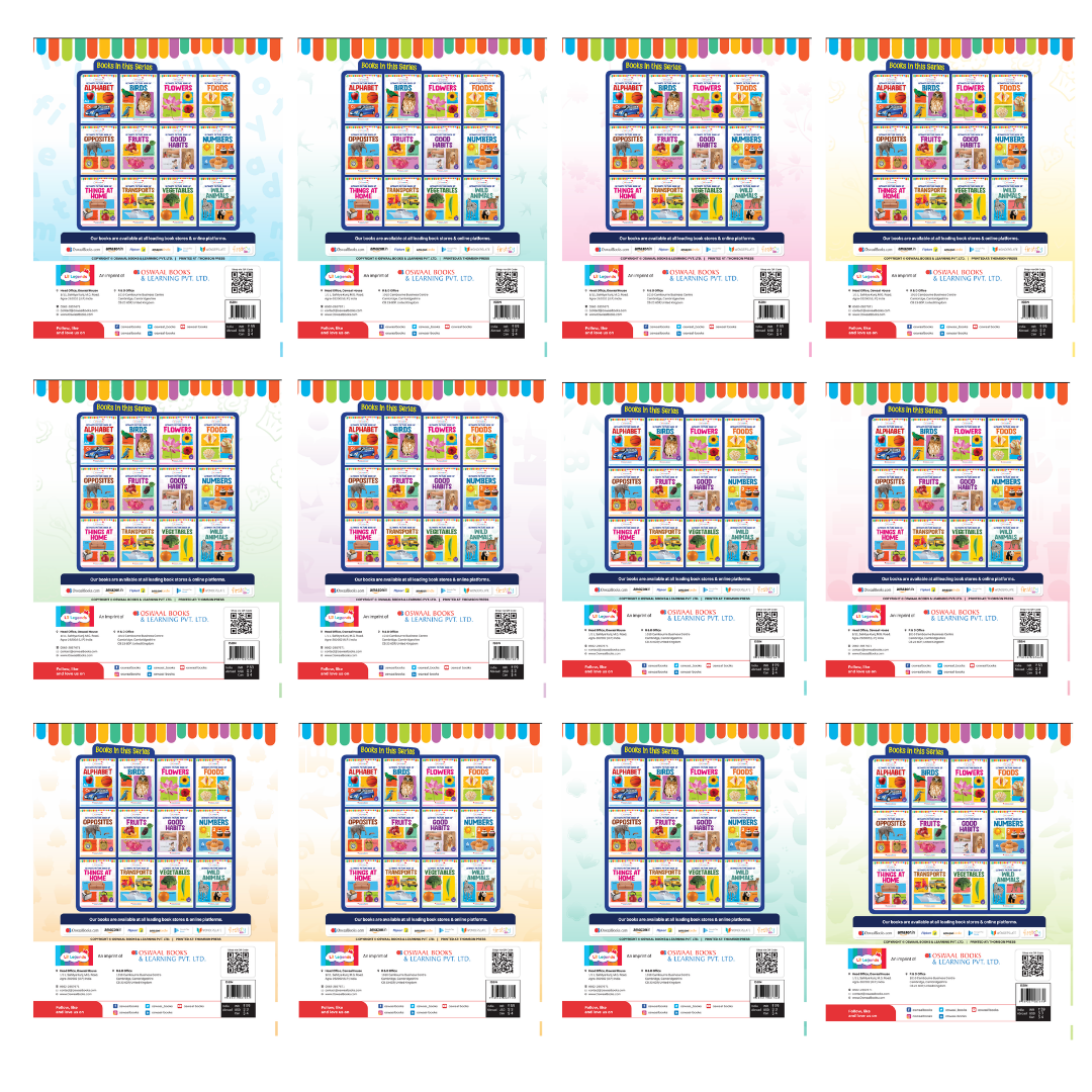 Lil Legends Set of 12 Picture Books - Early Learning Collection for Kids Age 1+ Years | Alphabet, Numbers, Birds, Flowers, Foods, Fruits, Vegetables, Wild Animals, Good Habits & Many More