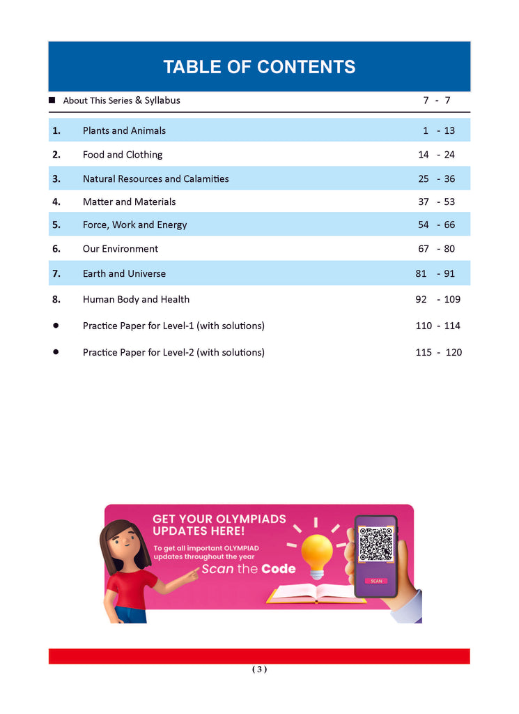 One for All Olympiads Previous Year Solved Papers Class 6 Science For 2025 Exam