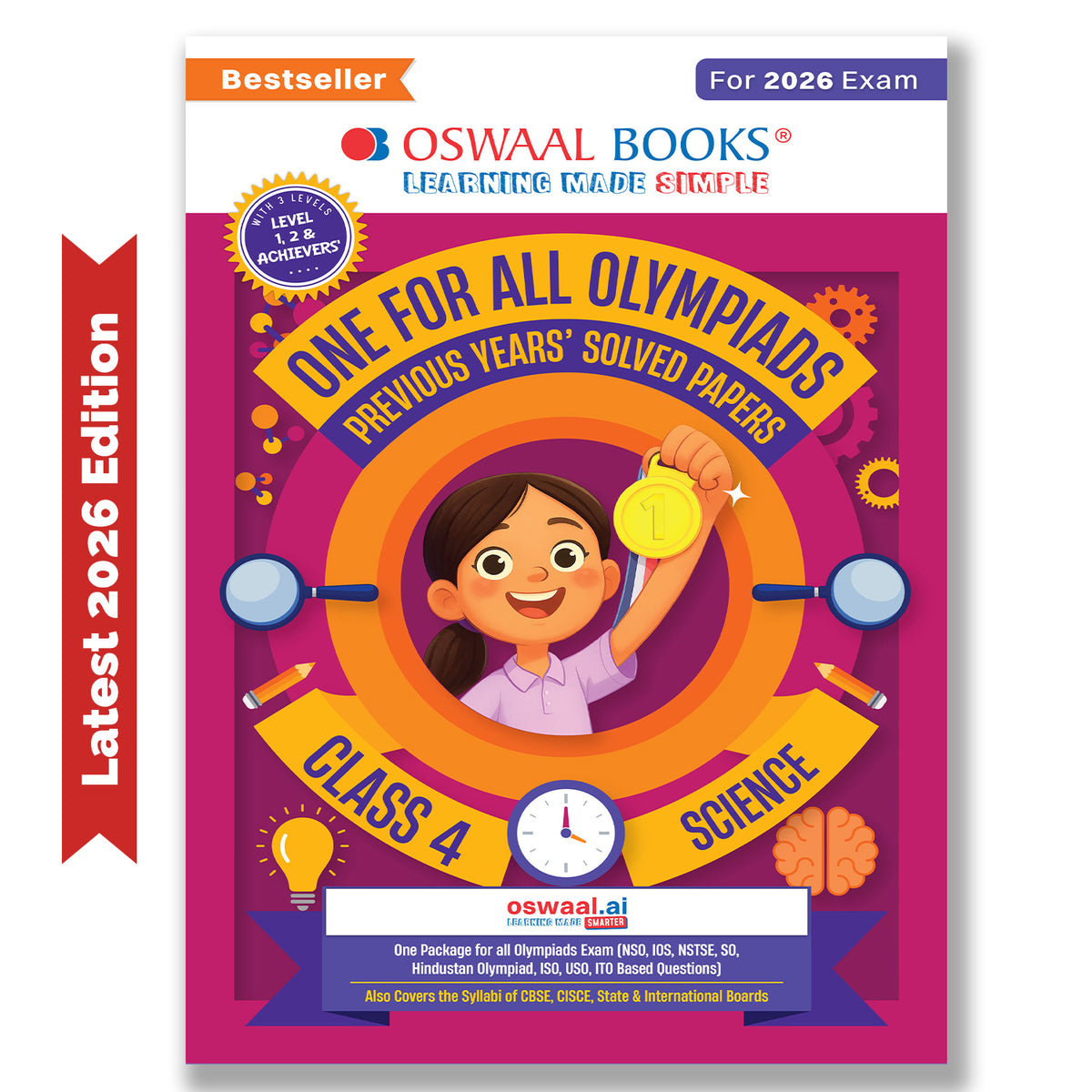 One For All Olympiads Class 4 Science Prep-Guide Book | Chapter-wise Previous Years' Solved Papers | Questions for SOF NSO & Other Olympiad Exams 2026 | With Sample Practice Papers & Oswaal.AI