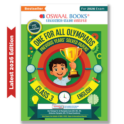 One For All Olympiads Class 3 English Prep-Guide Book | Chapter-wise Previous Years' Solved Papers | Questions for SOF IEO & Other Olympiad Exams 2026 | With Sample Practice Papers & Oswaal.AI