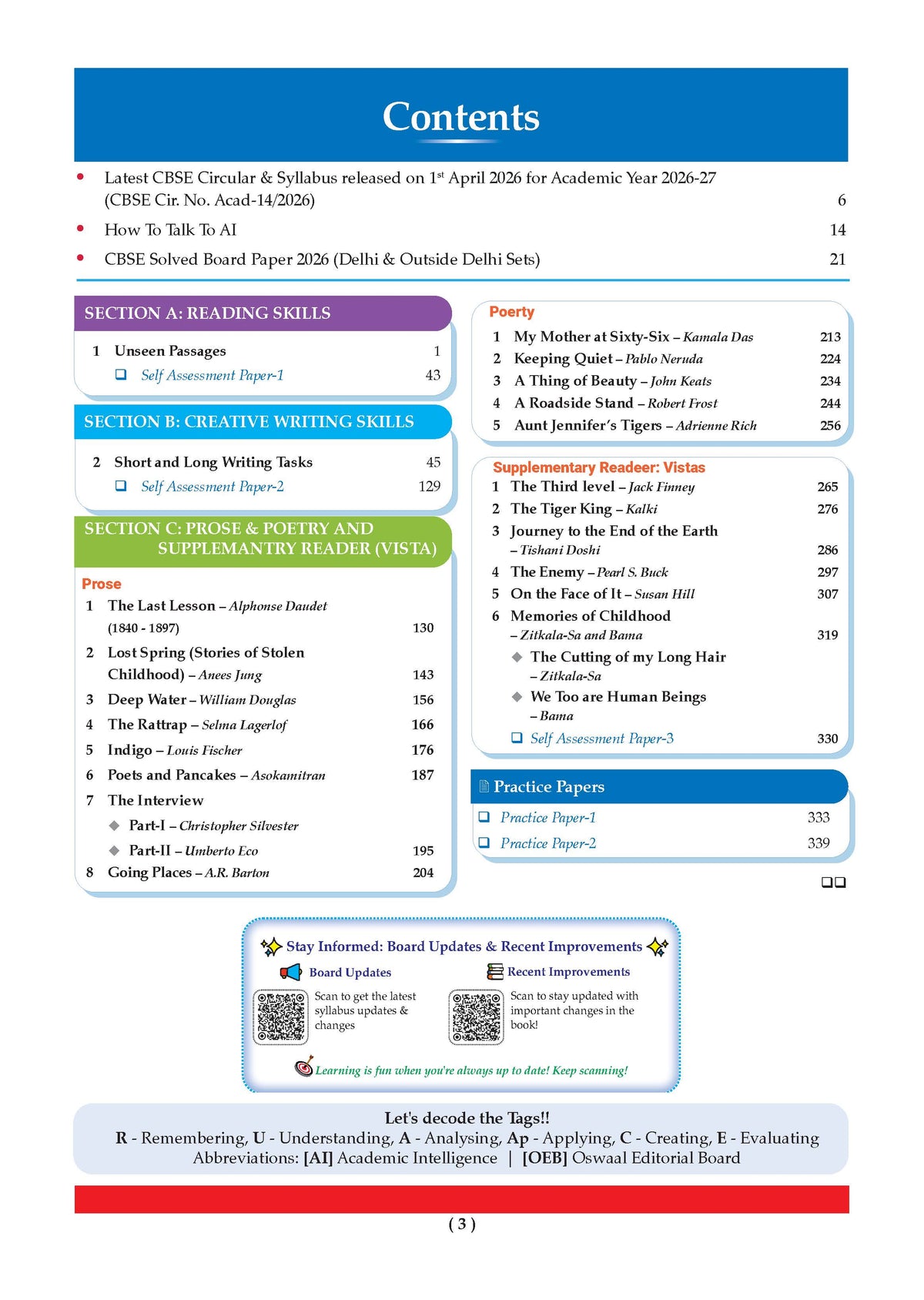 CBSE Class 12 English Core Question Bank | Chapter & Topic-wise Solved Papers (2017-2026) | Based on Latest Syllabus (April 2026) | Includes 2026 Papers | For 2027 Exam