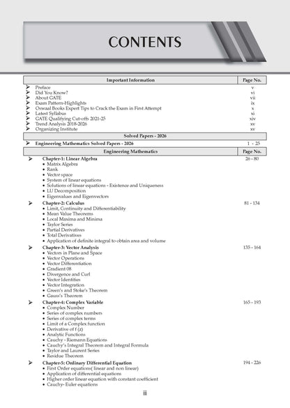 GATE Engineering Mathematics 17 Years' Chapter-wise & Topic-wise Solved Papers | 2010-2026 | 1100+ Questions + 2 Sample Papers | All Streams: CS, EC, EE, ME, CE, IT | For 2027 Exam