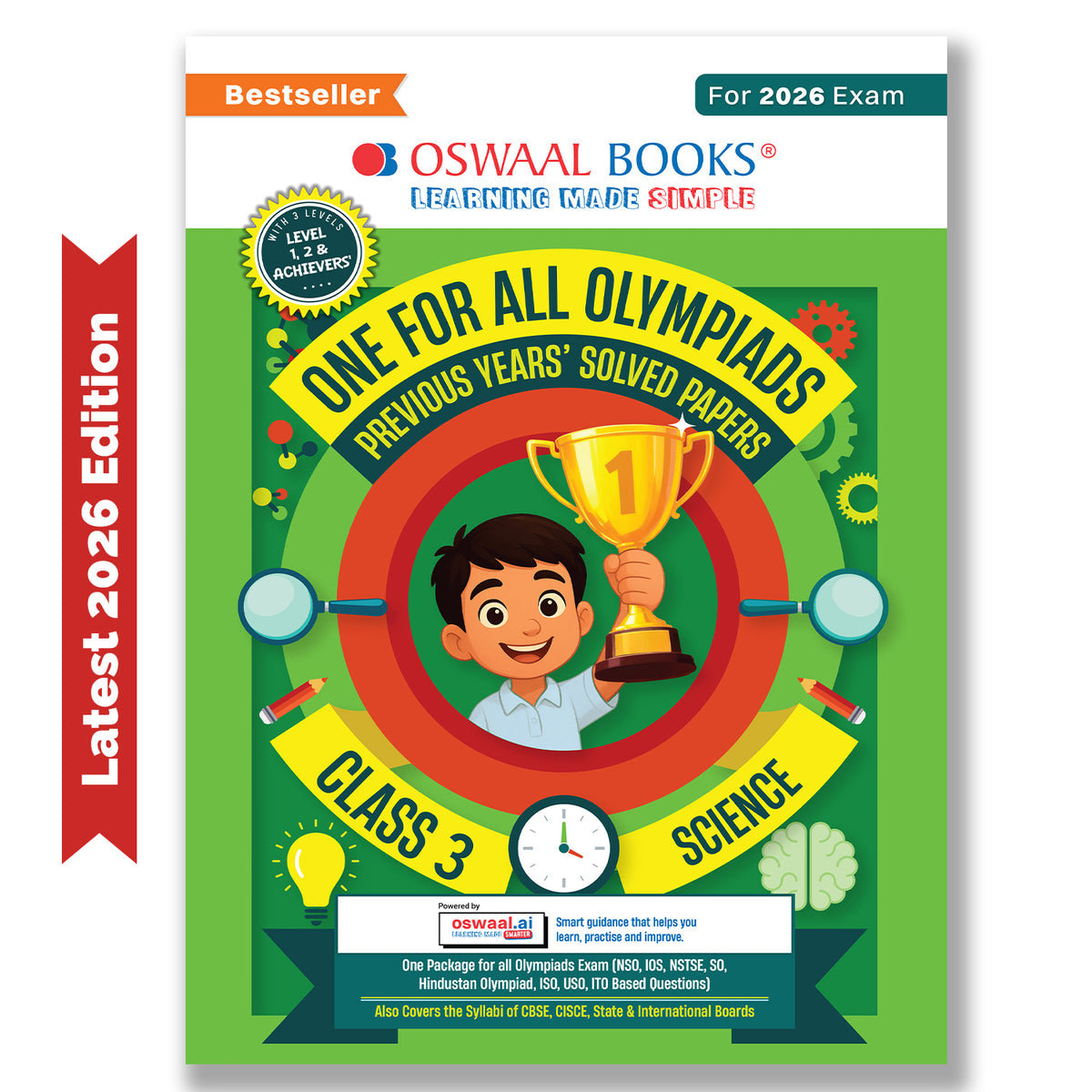 One For All Olympiads Class 3 Science Prep-Guide Book | Chapter-wise Previous Years' Solved Papers | Questions for SOF NSO & Other Olympiad Exams 2026 | With Sample Practice Papers & Oswaal.AI