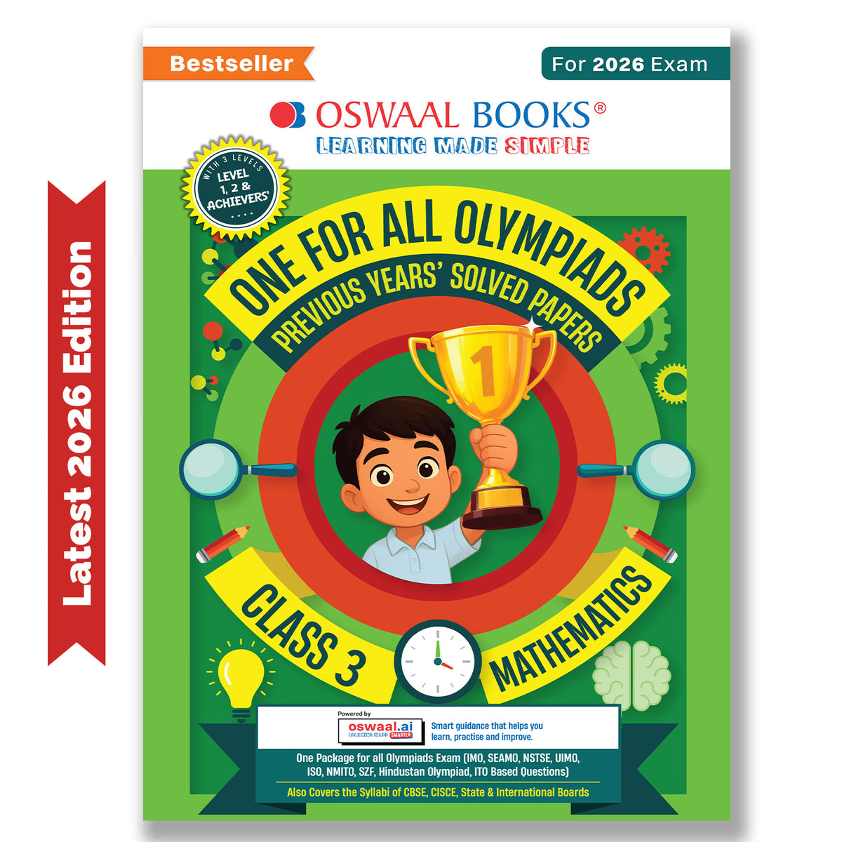 One For All Olympiads Class 3 Maths Prep-Guide Book | Chapter-wise Previous Years' Solved Papers | Questions for SOF IMO & Other Olympiad Exams 2026 | With Sample Practice Papers & Oswaal.AI
