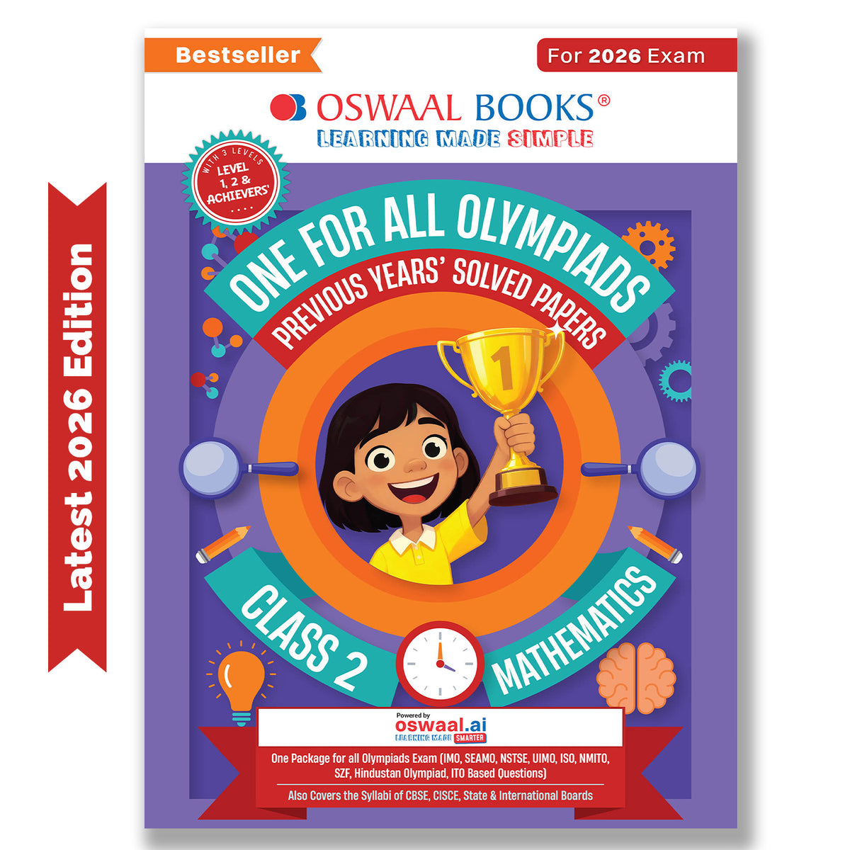 One For All Olympiads Class 2 Maths Prep-Guide Book | Chapter-wise Previous Years' Solved Papers | Questions for SOF IMO & Other Olympiad Exams 2026 | With Sample Practice Papers & Oswaal.AI