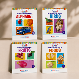 Lil Legends Set of 12 Picture Books - Early Learning Collection for Kids Age 1+ Years | Alphabet, Numbers, Birds, Flowers, Foods, Fruits, Vegetables, Wild Animals, Good Habits & Many More