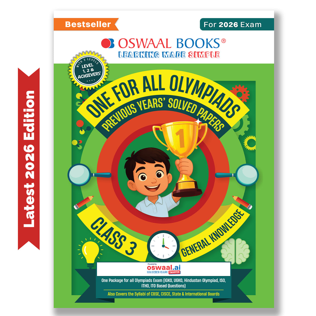 Oswaal One For All Olympiads Class 3 General Knowledge (GK) Prep-Guide Book | Chapter-wise Previous Years' Solved Papers | Questions for SOF& Other Exams 2026 | With Sample Practice Papers & Oswaal.AI