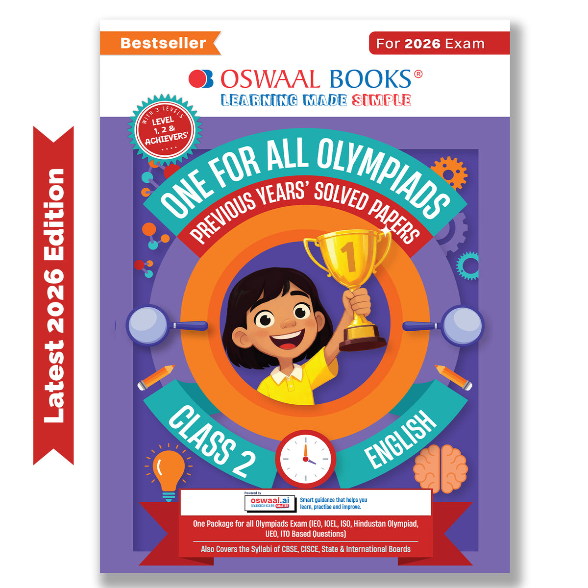 One For All Olympiads Class 2 English Prep-Guide Book | Chapter-wise Previous Years' Solved Papers | Questions for SOF IEO & Other Olympiad Exams 2026 | With Sample Practice Papers & Oswaal.AI