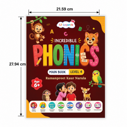 Oswaal Incredible Phonics for Masters Bundle – 4 Books | Level 3 & 4 Phonics Main Books + Sight Words | Reading, Phonics & Word-Building Skills | Learning Books for Ages 5–6+