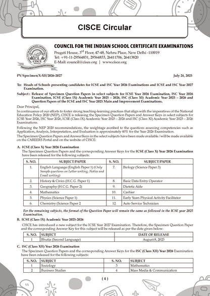 ISC 10 Sample Question Papers Class 12 Computer Science for Board Exam 2026 (Strictly aligned with CISCE Latest Specimen Paper 2026), Competency-Based Questions, Mind Maps, On-Tips Notes, Solved MCQs & Board Marking Scheme - Oswaal Books