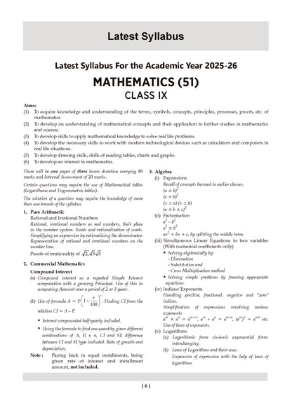 ICSE 10 Sample Question Papers Class 9 Mathematics for Exam 2026 (Strictly aligned with CISCE Latest Specimen Paper 2026), Competency-Based Questions, Mind Maps, On-Tips Notes, Solved MCQs, Revision with Explanations & Board Marking Scheme - Oswaal Books