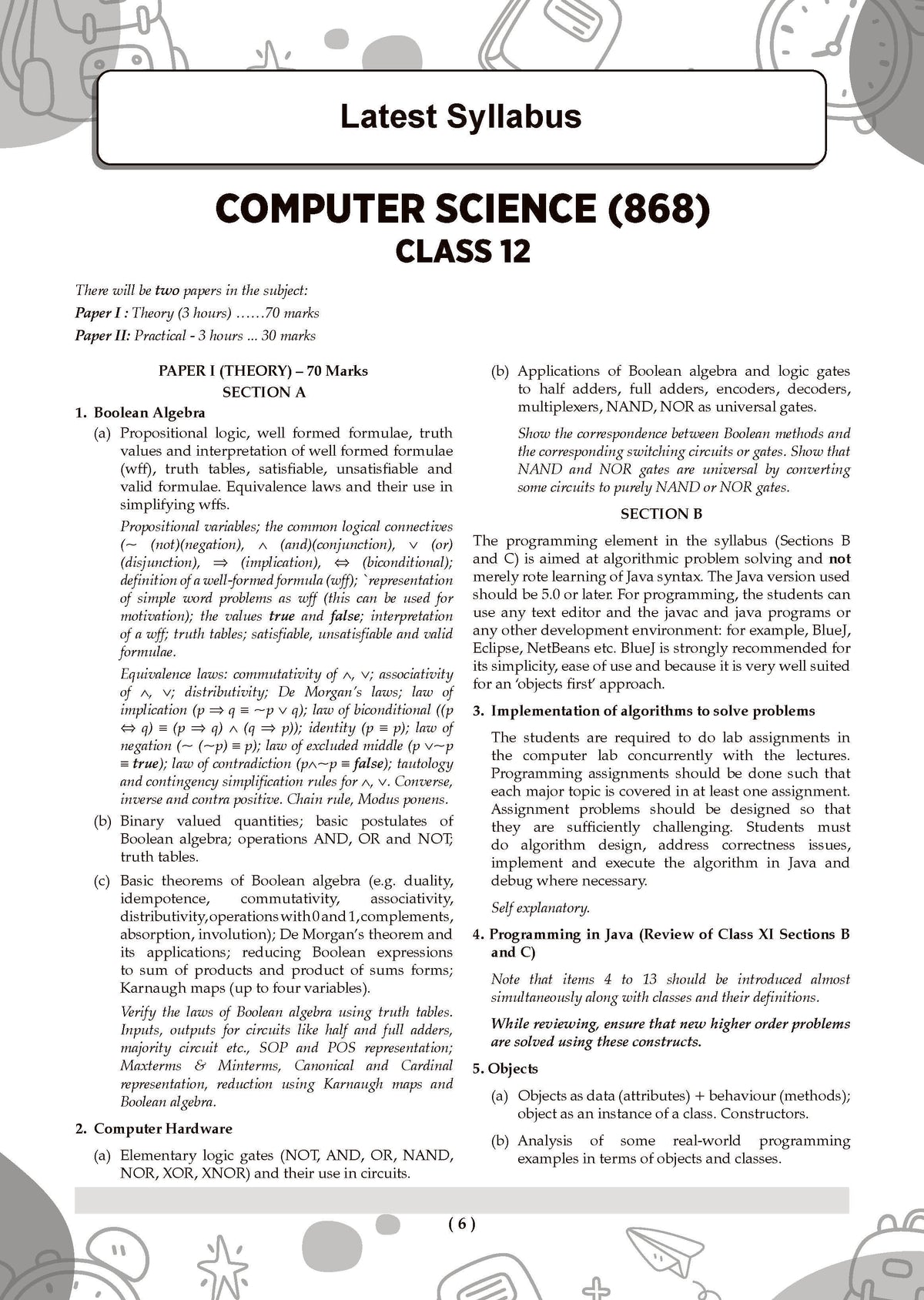 ISC 10 Sample Question Papers Class 12 Computer Science for Board Exam 2026 (Strictly aligned with CISCE Latest Specimen Paper 2026), Competency-Based Questions, Mind Maps, On-Tips Notes, Solved MCQs & Board Marking Scheme - Oswaal Books