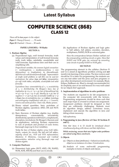 ISC 10 Sample Question Papers Class 12 Computer Science for Board Exam 2026 (Strictly aligned with CISCE Latest Specimen Paper 2026), Competency-Based Questions, Mind Maps, On-Tips Notes, Solved MCQs & Board Marking Scheme - Oswaal Books