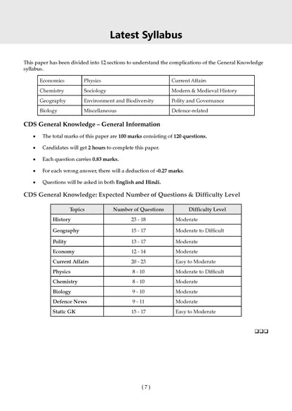 CDS General Knowledge 13 Years' Chapter-wise & Topic-wise Solved Papers English Medium | 2014-2026 | Includes 2026 Paper-I | 2100+ Questions | With Oswaal AI | For 2026-27 Exams