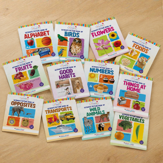 Lil Legends Set of 12 Picture Books - Early Learning Collection for Kids Age 1+ Years | Alphabet, Numbers, Birds, Flowers, Foods, Fruits, Vegetables, Wild Animals, Good Habits & Many More