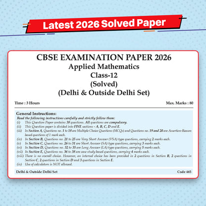 CBSE 10 Previous Years Papers Applied Mathematics Class 12 | Year-wise (2022-2026) | Latest Syllabus April 2026 | NCERT & Competency-Based Questions | For 2027 Exam | Oswaal AI