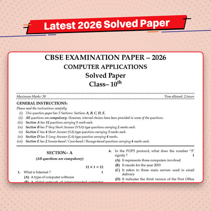 Oswaal CBSE Previous Years Papers Computer Applications, Class 10 | Year-wise (2022-2026) | Latest Syllabus April 2026 | NCERT & Competency-Based Questions | For 2027 Exam | Oswaal AI
