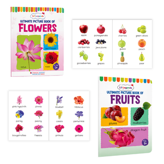 Lil Legends Set of 12 Picture Books - Early Learning Collection for Kids Age 1+ Years | Alphabet, Numbers, Birds, Flowers, Foods, Fruits, Vegetables, Wild Animals, Good Habits & Many More