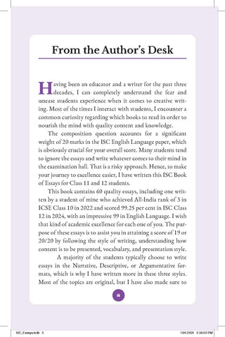 ISC Class 11& 12,  60 English Essays +  Grammatically Yours (The Best English Grammar Book for Classes 9-12 ICSE & ISC ) (Set of 2 Books) With Sudhir Sir for 2026 Exam