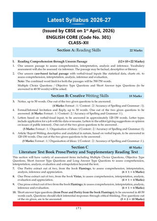CBSE Class 12 English Core Question Bank | Chapter & Topic-wise Solved Papers (2017-2026) | Based on Latest Syllabus (April 2026) | Includes 2026 Papers | | For 2027 Exam