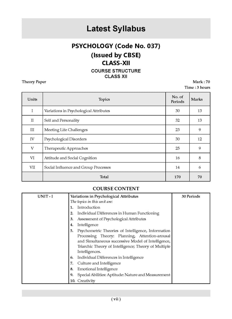 CBSE Question Bank Chapterwise and Topicwise SOLVED PAPERS Class 12 Psychology For Exam 2026