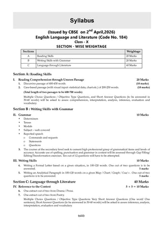 CBSE Textbook Plus (2022-2026) | Class 10| English Language and Literature | Includes: 2026 Papers- fully solved | With Competency Focused Questions | For 2027 Exam | With oswaal.ai