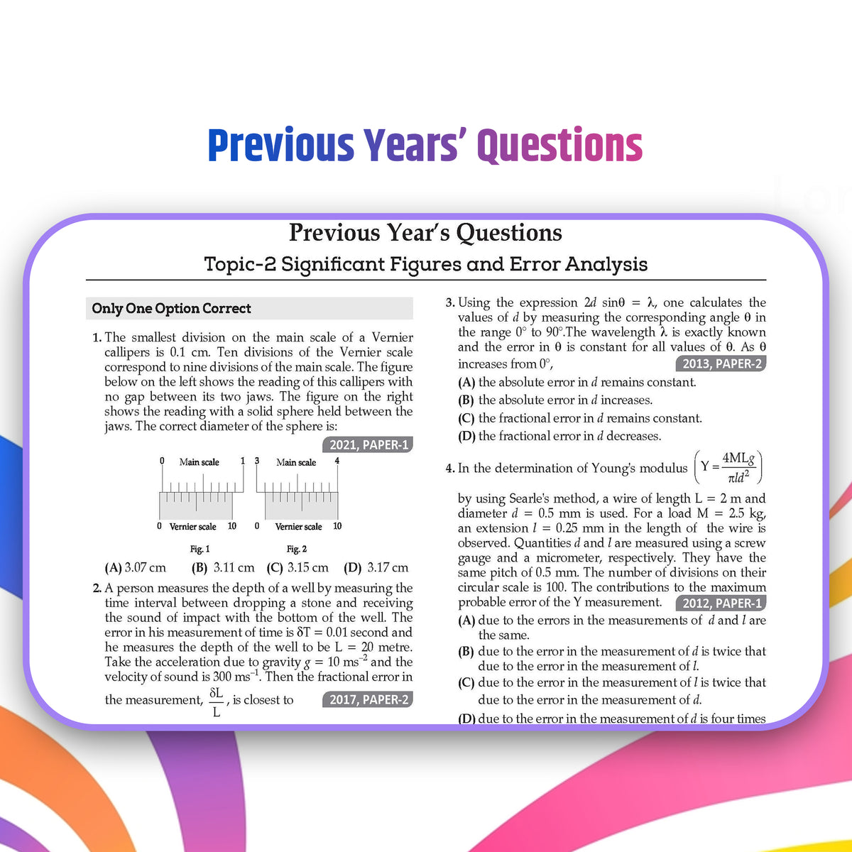JEE Advanced Physics Question Bank | 49 Years' Chapter-wise & Topic-wise | Solved Papers (1978-2026) | Revision Notes | PYQs, Latest 2026 Paper & Oswaal AI