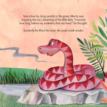 Lil Legends A Life Lesson for Kids Series, A Snake Called Monty - A Story About Fire Safety | Value-based Picture Story Board Book | For Age 4-8