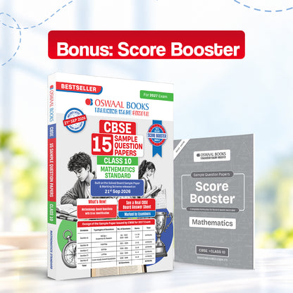 CBSE 15 Sample Question Papers Class 10 Board Exam Mathematics Standard 2026-27 based on latest CBSE SQP dated (21 Sep 2026) | New Questions Typologies With Oswaal AI