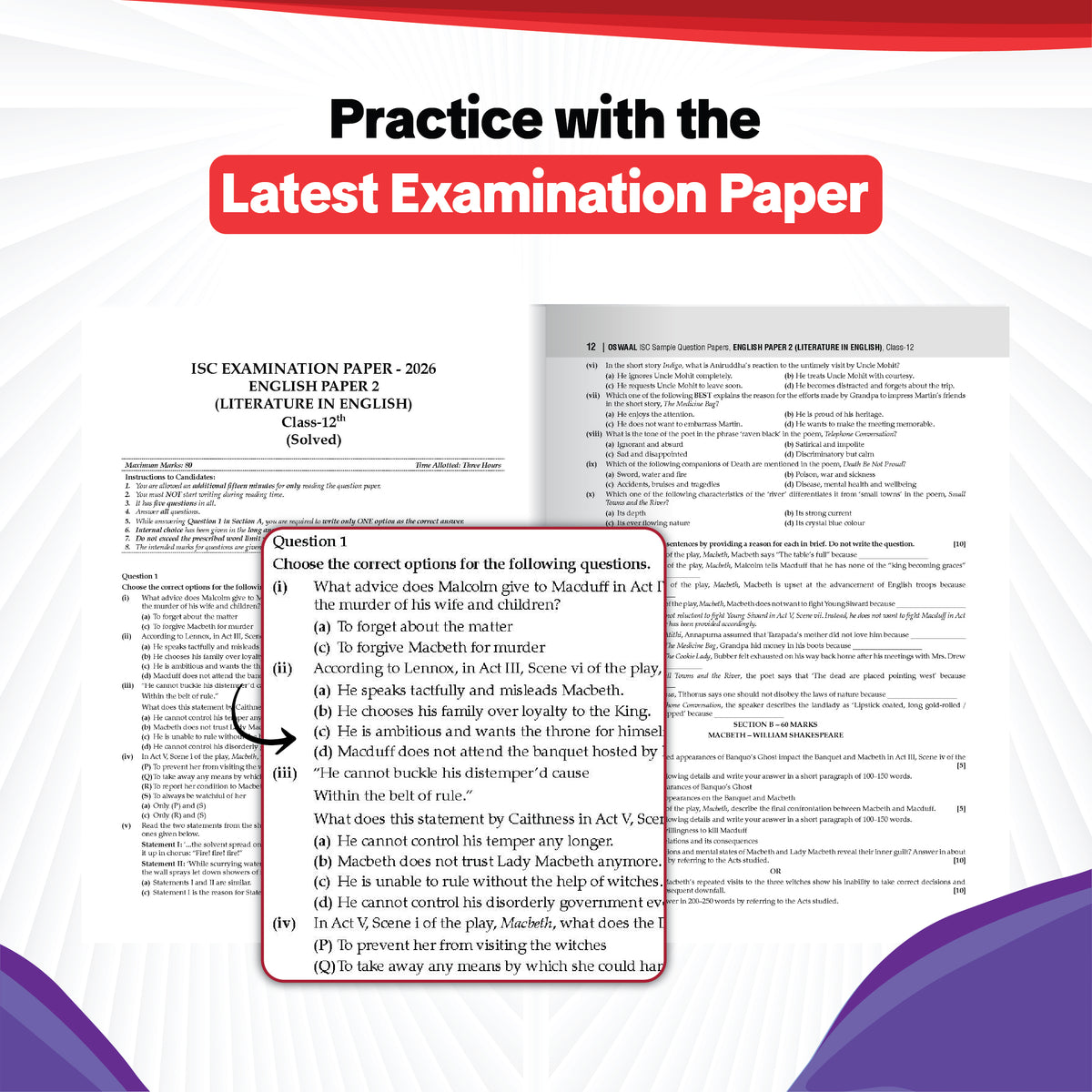 ISC | 10 Sample Question Papers & Competency Focused Questions | Class 12 | (Set of 6 Books) Accounts, Commerce, Economics, English Paper 1 & 2 (For 2027 Exam) Updated Version With Oswaal AI
