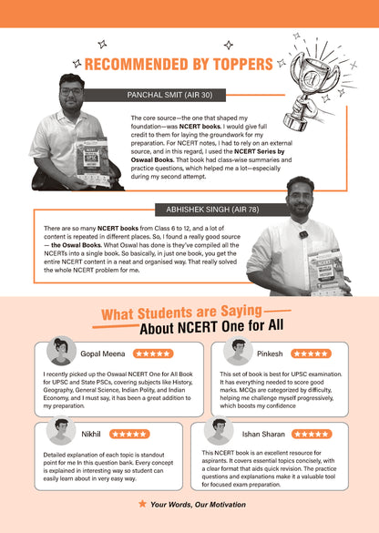NCERT One for All Book For UPSC and State PSCs History, Geography, General Science, Indian Polity and Indian Economy (Set of 5 Books) Old and New NCERT Edition, Latest Edition