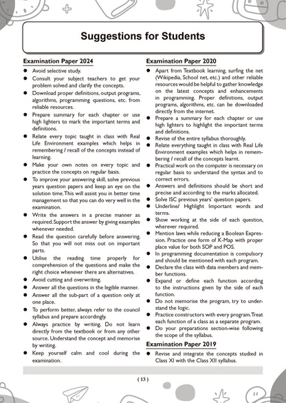 ISC 10 Sample Question Papers Class 12 Computer Science for Board Exam 2026 (Strictly aligned with CISCE Latest Specimen Paper 2026), Competency-Based Questions, Mind Maps, On-Tips Notes, Solved MCQs & Board Marking Scheme - Oswaal Books