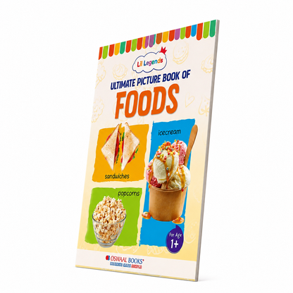 Lil Legends Picture Book for Kids Age 1+ Years - Learn About Foods | Early Learning Illustrated Book with Colourful Pictures | First Words Book for Toddlers & Preschoolers
