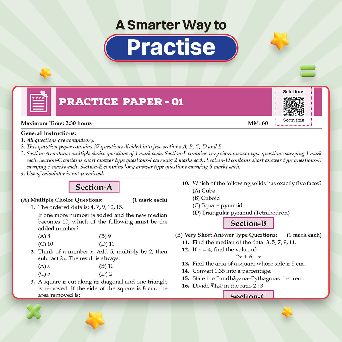 CBSE Class-8 One for All Mathematics (Ganita Prakash) Part-2 For 2026-27 Exam | As Per Latest NCERT & CBSE Syllabus | Chapter-wise Question Bank, Revision Notes, Theory, Solved Examples & Competency Based Questions