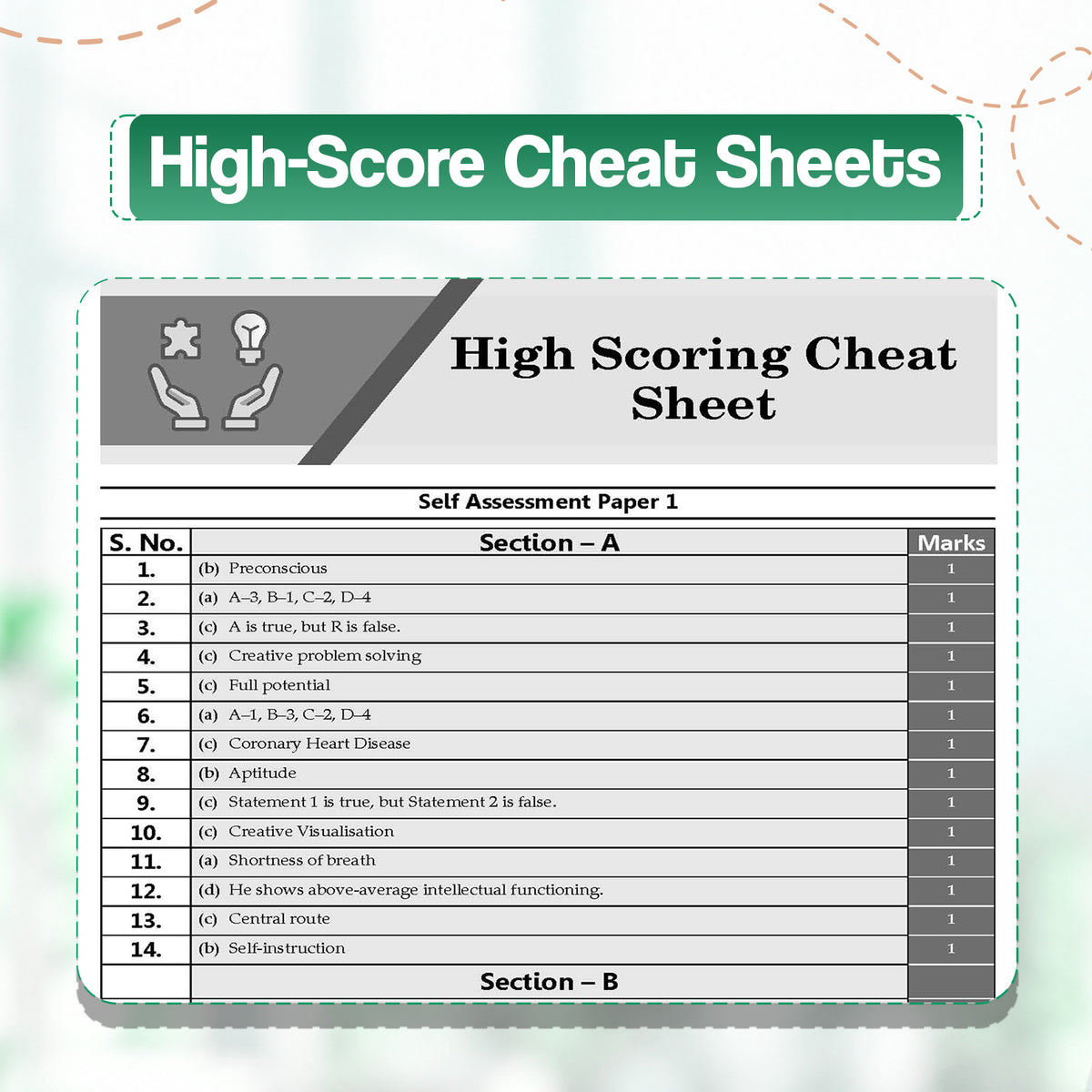 Oswaal CBSE 15 Sample Question Papers Class 12 Board Exam Psychology 2026-27 based on latest CBSE SQP dated (21 Sep 2026) | New Questions Typologies With Oswaal AI