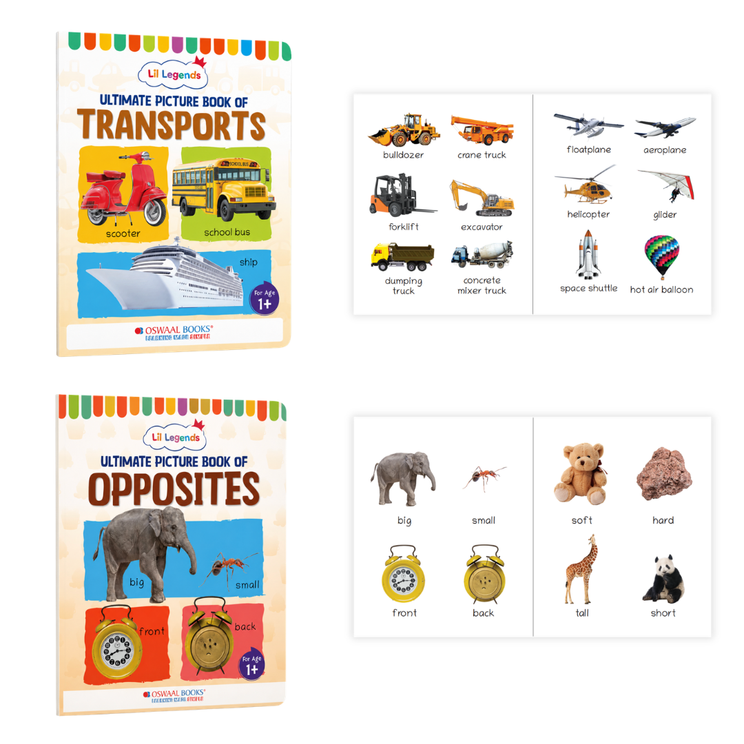 Lil Legends Set of 12 Picture Books - Early Learning Collection for Kids Age 1+ Years | Alphabet, Numbers, Birds, Flowers, Foods, Fruits, Vegetables, Wild Animals, Good Habits & Many More