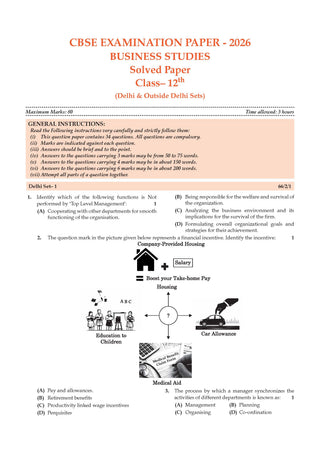 CBSE Class 12  Business Studies Question Bank | Chapter & Topic-wise Solved Papers (2017–2026) | Based on Latest Syllabus (April 2026) | Includes 2026 Papers | | For 2027 Exam
