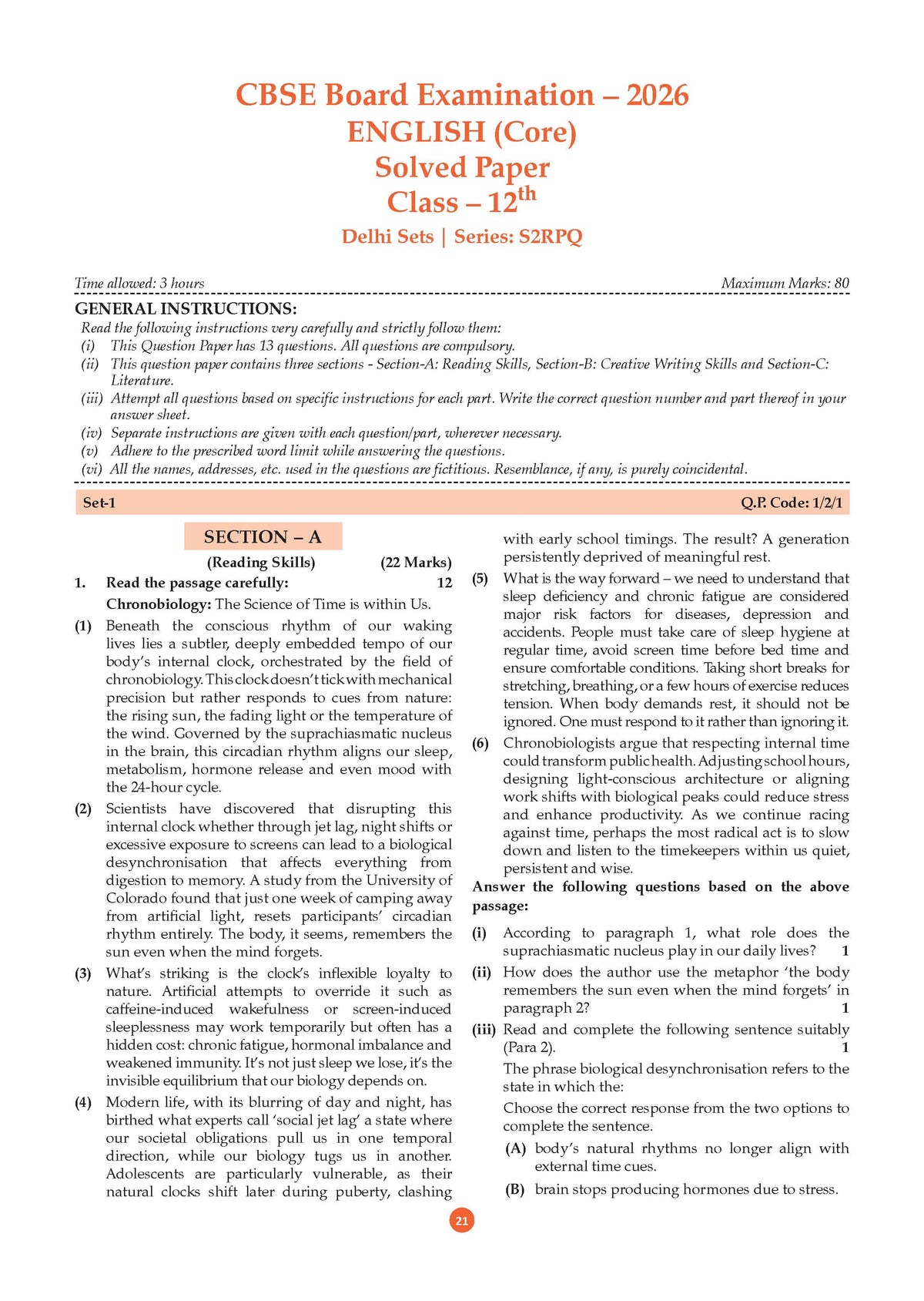 CBSE Class 12 English Core Question Bank | Chapter & Topic-wise Solved Papers (2017-2026) | Based on Latest Syllabus (April 2026) | Includes 2026 Papers | For 2027 Exam