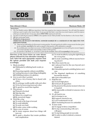 CDS (Combined Defence Services) 13 Years’ Chapter-wise & Topic-wise Solved Papers | English |2014-2026 (I) | Includes 2026 Paper – I | With Oswaal AI