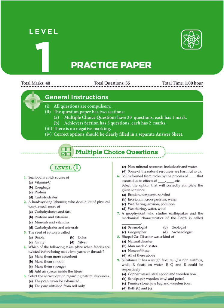 One for All Olympiads Previous Year Solved Papers Class 6 Science For 2025 Exam