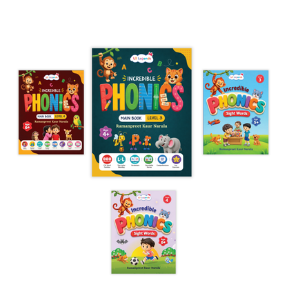 Oswaal Incredible Phonics for Masters Bundle – 4 Books | Level 3 & 4 Phonics Main Books + Sight Words | Reading, Phonics & Word-Building Skills | Learning Books for Ages 5–6+