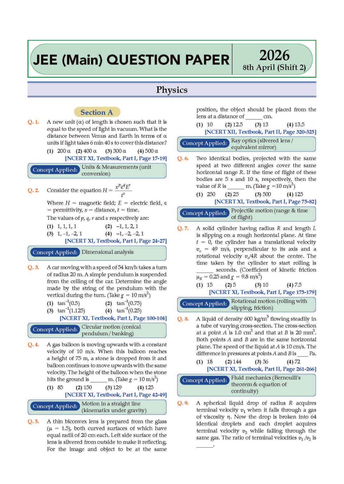 Oswaal NCERT JEE (Main) FLEX | Chapter-wise & Topic-wise NCERT Objective Question Bank-Physics, Chemistry & Mathematics (Set of 3 Books) | Includes-Jan & Apr 2026 Fully Solved Papers | Latest Edition For 2027 Exam | With Oswaal AI
