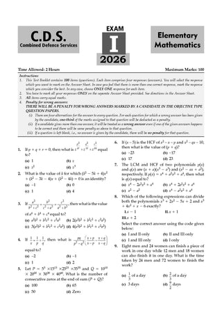 CDS (Combined Defence Services) 13 Years’ Chapter-wise & Topic-wise Solved Papers | Mathematics |2014-2026 (I) | Includes 2026 Paper – I | With Oswaal AI