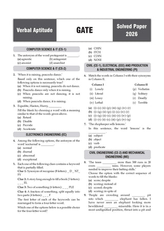 GATE General Aptitude 17 Years' Chapter-wise & Topic-wise Solved Papers | 2010-2026 | 950+ Questions + 2 Sample Papers | All Streams: CS, EC, EE, ME, CE, IT | For 2027 Exam