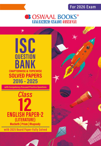 Oswaal ISC Question Bank Chapterwise & Topicwise Solved Papers Class 12 English-2 For 2026 Exam